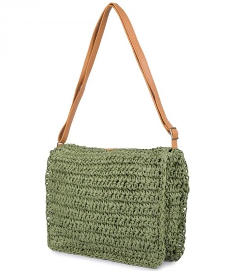 Letnia torba torebka na ramię pleciona Elegancka Styl boho (Zielony) Letnia torba torebka na ramię pleciona Elegancka Styl boho (Zielony)