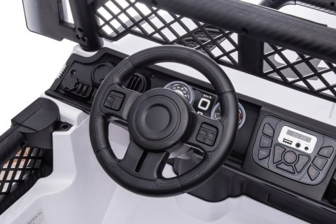 Autko terenowe Geoland Power dla 2 dzieci Biały + Pilot + Silniki 2x200W + Bagażnik + Radio MP3 + LED Autko terenowe Geoland Power dla 2 dzieci Biały + Pilot + Silniki 2x200W + Bagażnik + Radio MP3 + LED