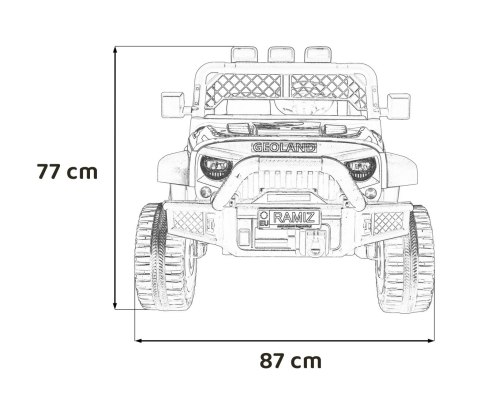 Autko terenowe Geoland Power dla 2 dzieci Biały + Pilot + Silniki 2x200W + Bagażnik + Radio MP3 + LED Autko terenowe Geoland Power dla 2 dzieci Biały + Pilot + Silniki 2x200W + Bagażnik + Radio MP3 + LED