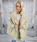 Krótki damski bezrękawnik kamizelka Idealny na jesień MONICA (Beżowy) XXL (44)