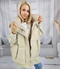 Krótki damski bezrękawnik kamizelka Idealny na jesień MONICA (Beżowy) XXL (44)