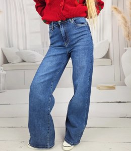 Spodnie jeansowe damskie Jeansy baggy klasyczne niebieskie KATHRYN 36