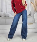 Spodnie jeansowe damskie Jeansy baggy klasyczne niebieskie KATHRYN 36
