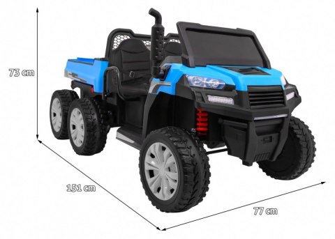 Autko Farmer Truck dla 2 dzieci Niebieski + Napęd 4x4 + Pilot + Kiper + Audio LED Autko Farmer Truck dla 2 dzieci Niebieski + Napęd 4x4 + Pilot + Kiper + Audio LED