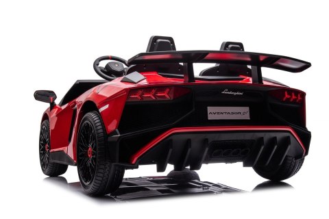 Lamborghini Aventador SV na akumulator dla 2 dzieci Czerwony + Silnik bezszczotkowy + Pompowane koła + Audio LED Lamborghini Aventador SV na akumulator dla 2 dzieci Czerwony + Silnik bezszczotkowy + Pompowane koła + Audio LED
