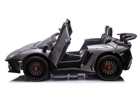 Lamborghini Aventador SV na akumulator dla 2 dzieci Szary + Silnik bezszczotkowy + Pompowane koła + Audio LED Lamborghini Aventador SV na akumulator dla 2 dzieci Szary + Silnik bezszczotkowy + Pompowane koła + Audio LED