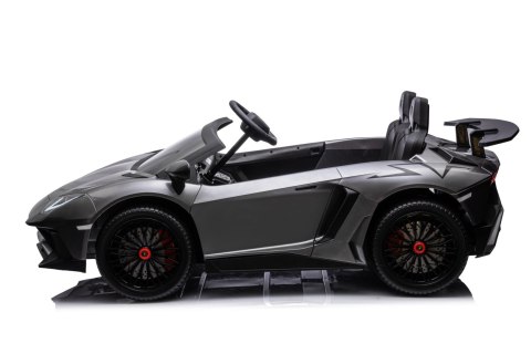 Lamborghini Aventador SV na akumulator dla 2 dzieci Szary + Silnik bezszczotkowy + Pompowane koła + Audio LED Lamborghini Aventador SV na akumulator dla 2 dzieci Szary + Silnik bezszczotkowy + Pompowane koła + Audio LED