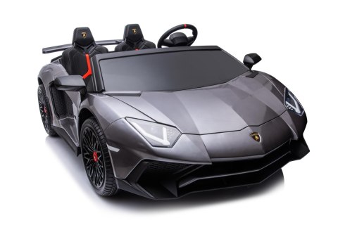 Lamborghini Aventador SV na akumulator dla 2 dzieci Szary + Silnik bezszczotkowy + Pompowane koła + Audio LED Lamborghini Aventador SV na akumulator dla 2 dzieci Szary + Silnik bezszczotkowy + Pompowane koła + Audio LED