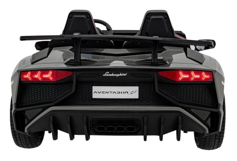 Lamborghini Aventador SV na akumulator dla 2 dzieci Szary + Silnik bezszczotkowy + Pompowane koła + Audio LED Lamborghini Aventador SV na akumulator dla 2 dzieci Szary + Silnik bezszczotkowy + Pompowane koła + Audio LED
