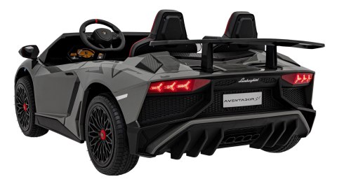 Lamborghini Aventador SV na akumulator dla 2 dzieci Szary + Silnik bezszczotkowy + Pompowane koła + Audio LED Lamborghini Aventador SV na akumulator dla 2 dzieci Szary + Silnik bezszczotkowy + Pompowane koła + Audio LED