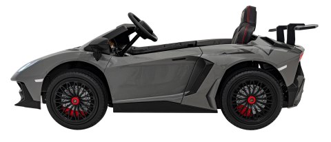 Lamborghini Aventador SV na akumulator dla 2 dzieci Szary + Silnik bezszczotkowy + Pompowane koła + Audio LED Lamborghini Aventador SV na akumulator dla 2 dzieci Szary + Silnik bezszczotkowy + Pompowane koła + Audio LED