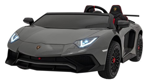 Lamborghini Aventador SV na akumulator dla 2 dzieci Szary + Silnik bezszczotkowy + Pompowane koła + Audio LED Lamborghini Aventador SV na akumulator dla 2 dzieci Szary + Silnik bezszczotkowy + Pompowane koła + Audio LED