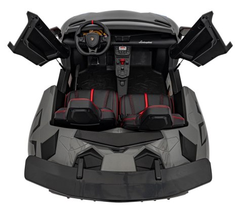 Lamborghini Aventador SV na akumulator dla 2 dzieci Szary + Silnik bezszczotkowy + Pompowane koła + Audio LED Lamborghini Aventador SV na akumulator dla 2 dzieci Szary + Silnik bezszczotkowy + Pompowane koła + Audio LED