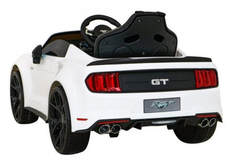 Autko Ford Mustang GT na akumulator dla dzieci Biały + Regulacja siedzenia + Audio LED + EVA + Wolny Start Autko Ford Mustang GT na akumulator dla dzieci Biały + Regulacja siedzenia + Audio LED + EVA + Wolny Start