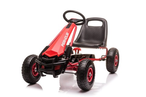 Gokart na Pedały AIR PerHour dla dzieci Czerwony + Hamulec ręczny + Pompowane koła + Regulacja siedzenia Gokart na Pedały AIR PerHour dla dzieci Czerwony + Hamulec ręczny + Pompowane koła + Regulacja siedzenia