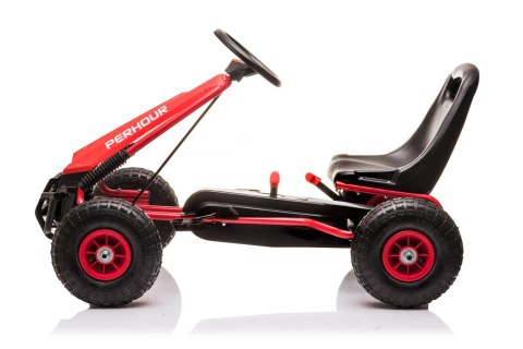 Gokart na Pedały AIR PerHour dla dzieci Czerwony + Hamulec ręczny + Pompowane koła + Regulacja siedzenia Gokart na Pedały AIR PerHour dla dzieci Czerwony + Hamulec ręczny + Pompowane koła + Regulacja siedzenia