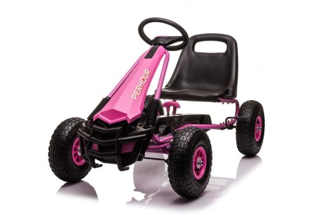 Gokart na Pedały AIR PerHour dla dzieci Różowy + Hamulec ręczny + Pompowane koła + Regulacja siedzenia Gokart na Pedały AIR PerHour dla dzieci Różowy + Hamulec ręczny + Pompowane koła + Regulacja siedzenia
