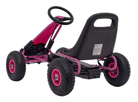 Gokart na Pedały AIR PerHour dla dzieci Różowy + Hamulec ręczny + Pompowane koła + Regulacja siedzenia Gokart na Pedały AIR PerHour dla dzieci Różowy + Hamulec ręczny + Pompowane koła + Regulacja siedzenia