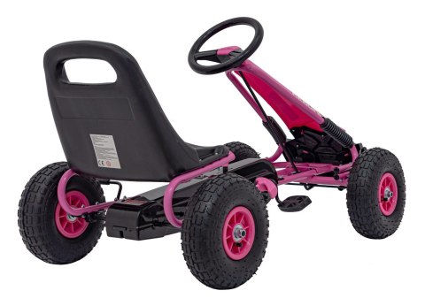 Gokart na Pedały AIR PerHour dla dzieci Różowy + Hamulec ręczny + Pompowane koła + Regulacja siedzenia Gokart na Pedały AIR PerHour dla dzieci Różowy + Hamulec ręczny + Pompowane koła + Regulacja siedzenia