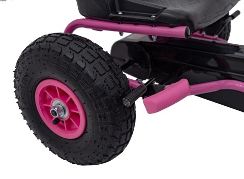 Gokart na Pedały AIR PerHour dla dzieci Różowy + Hamulec ręczny + Pompowane koła + Regulacja siedzenia Gokart na Pedały AIR PerHour dla dzieci Różowy + Hamulec ręczny + Pompowane koła + Regulacja siedzenia