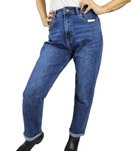 Spodnie jeansowe damskie Jeansy Modne Ciemnoniebieskie SIERRA .48 -> 44