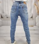 Spodnie jeansowe damskie Jeansy Modne Kolor denim DELLA 33?->48