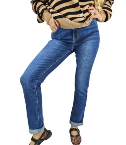 Spodnie jeansowe damskie Jeansy rurki klasyczne niebieskie JOVIE 48....->44