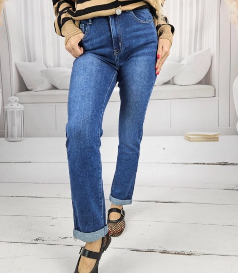 Spodnie jeansowe damskie Jeansy rurki klasyczne niebieskie JOVIE 48....->44 Spodnie jeansowe damskie Jeansy rurki klasyczne niebieskie JOVIE 48....->44