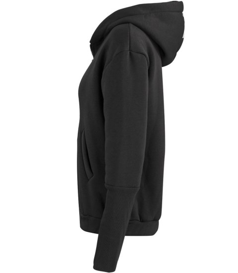 Ciepła krótka bluza damska jednokolorowy basic z kapturem RENATA (Czarny) Ciepła krótka bluza damska jednokolorowy basic z kapturem RENATA (Czarny)