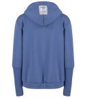 Ciepła krótka bluza damska jednokolorowy basic z kapturem RENATA (Niebieski)