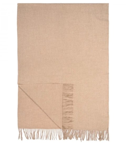 Szal szalik Gruba Chusta frędzle jednokolorowy ciepły miękki 200x70 cm (Beżowy) Szal szalik Gruba Chusta frędzle jednokolorowy ciepły miękki 200x70 cm (Beżowy)