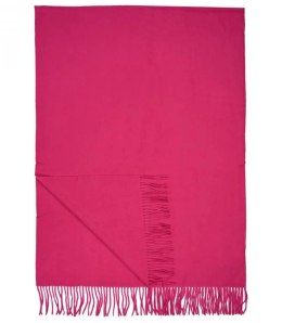 Szal szalik Gruba Chusta frędzle jednokolorowy ciepły miękki 200x70 cm (Różowy)