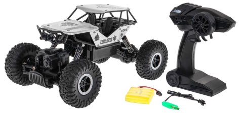 Crawler Monster dla dzieci 6+ Zdalnie sterowany Srebrny model 1:18 Ekstremalna jazda Crawler Monster dla dzieci 6+ Zdalnie sterowany Srebrny model 1:18 Ekstremalna jazda