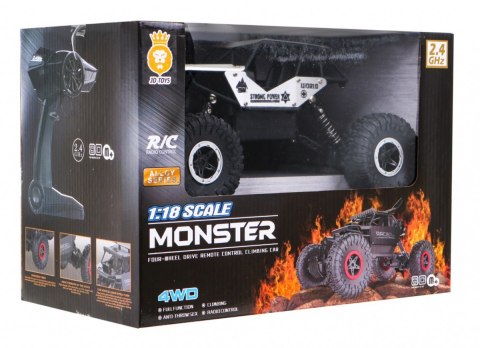 Crawler Monster dla dzieci 6+ Zdalnie sterowany Srebrny model 1:18 Ekstremalna jazda Crawler Monster dla dzieci 6+ Zdalnie sterowany Srebrny model 1:18 Ekstremalna jazda