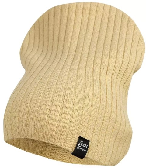 Dzianinowa czapka Beanie UNISEX w prążki (Beżowy) Dzianinowa czapka Beanie UNISEX w prążki (Beżowy)