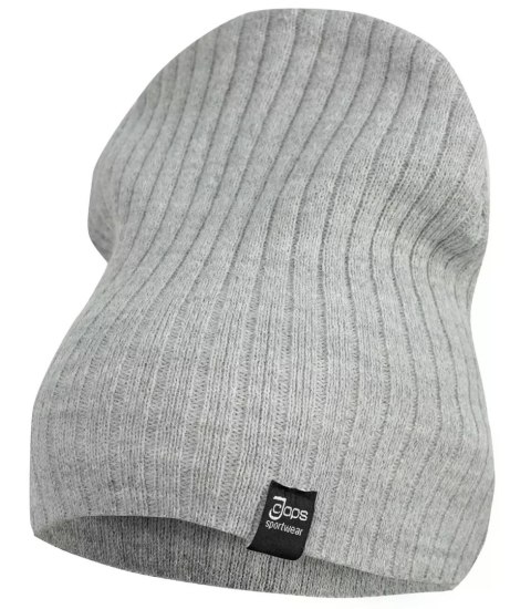 Dzianinowa czapka Beanie UNISEX w prążki (Szary) Dzianinowa czapka Beanie UNISEX w prążki (Szary)