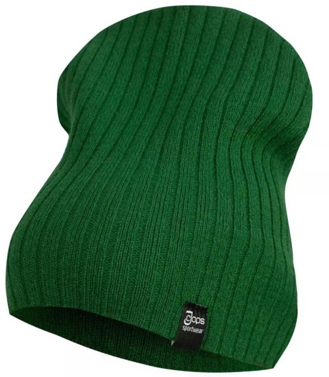 Dzianinowa czapka Beanie UNISEX w prążki (Zielony) Dzianinowa czapka Beanie UNISEX w prążki (Zielony)