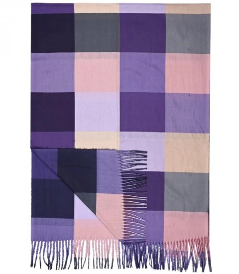 Szal szalik Chusta frędzle ciepły w kratę miękki gładki 180x70 cm (Fioletowy || Wielokolorowy) Szal szalik Chusta frędzle ciepły w kratę miękki gładki 180x70 cm (Fioletowy || Wielokolorowy)