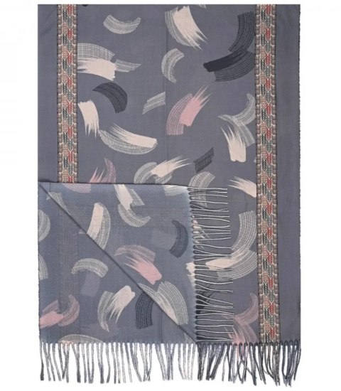 Ciepły szal szalik Chusta frędzle abstrakcyjny miękki gładki 180x70 cm (Szary || Wielokolorowy) Ciepły szal szalik Chusta frędzle abstrakcyjny miękki gładki 180x70 cm (Szary || Wielokolorowy)