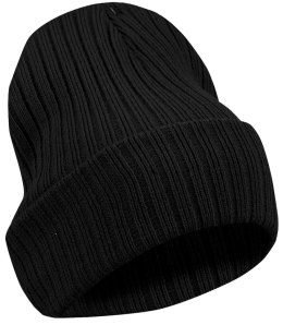 Czapka unisex Uniwersalna Beanie prażkowana dzianina (Czarny)