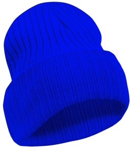 Czapka unisex Uniwersalna Beanie prażkowana dzianina (Niebieski)