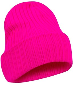 Czapka unisex Uniwersalna Beanie prażkowana dzianina (Różowy)