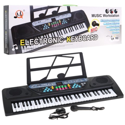 Keyboard z trybem nauki dla dzieci 5+ Stojak na nuty Mikrofon + Nagrywanie - model nr 6161 Keyboard z trybem nauki dla dzieci 5+ Stojak na nuty Mikrofon + Nagrywanie - model nr 6161
