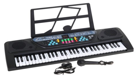 Keyboard z trybem nauki dla dzieci 5+ Stojak na nuty Mikrofon + Nagrywanie - model nr 6161 Keyboard z trybem nauki dla dzieci 5+ Stojak na nuty Mikrofon + Nagrywanie - model nr 6161