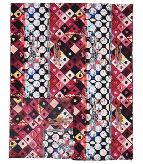 Stylowy szal szalik Chusta frędzle abstrakcyjny miękki gładki 180x75 cm (Różowy || Wielokolorowy) Stylowy szal szalik Chusta frędzle abstrakcyjny miękki gładki 180x75 cm (Różowy || Wielokolorowy)