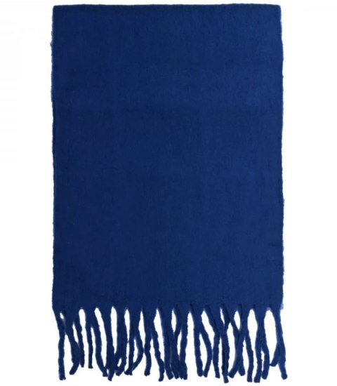 Szal szalik Gruba Chusta frędzle jednokolorowy ciepły miękki 180x45 cm (Granatowy) Szal szalik Gruba Chusta frędzle jednokolorowy ciepły miękki 180x45 cm (Granatowy)