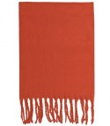 Szal szalik Gruba Chusta frędzle jednokolorowy ciepły miękki 180x45 cm (Pomarańczowy)