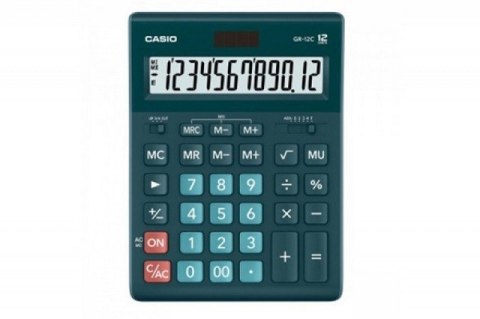CASIO KALKULATOR BIUROWY GR-12C-DG ZIELONY, 12 CYFROWY WYŚWIETLACZ CASIO KALKULATOR BIUROWY GR-12C-DG ZIELONY, 12 CYFROWY WYŚWIETLACZ