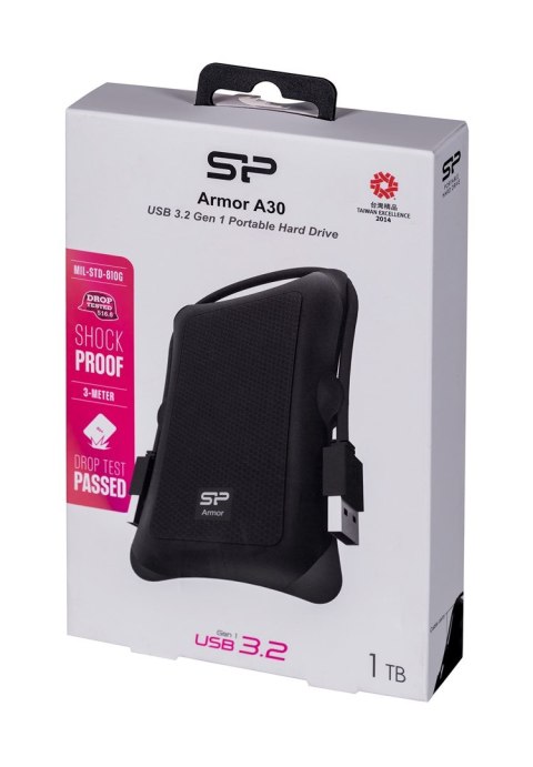 Dysk zewnętrzny HDD Silicon Power Armor A30 (1TB; 2.5"; USB 3.2; 5400 obr/min; Black; SP010TBPHDA30S3A) Dysk zewnętrzny HDD Silicon Power Armor A30 (1TB; 2.5"; USB 3.2; 5400 obr/min; Black; SP010TBPHDA30S3A)