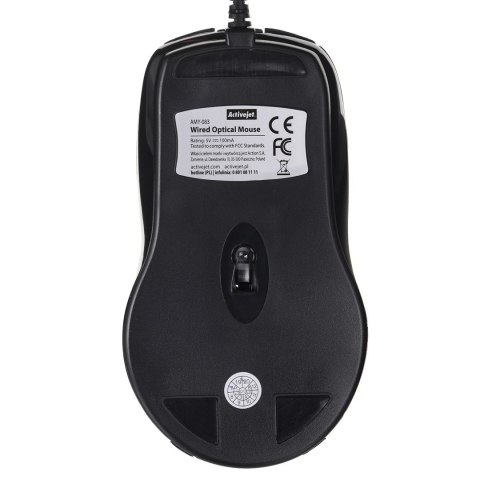 Activejet AMY-083 Mysz przewodowa USB (optyczna; 1000 DPI; czarna) Activejet AMY-083 Mysz przewodowa USB (optyczna; 1000 DPI; czarna)